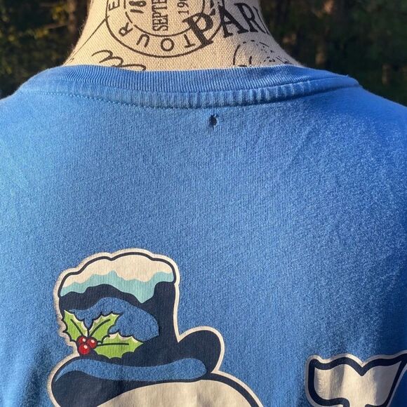 Vineyard Vines Happy Holiday 2016 Long Sleeve Blue Whale Logo Tee Shirt Top XS - Picture 5 of 8
